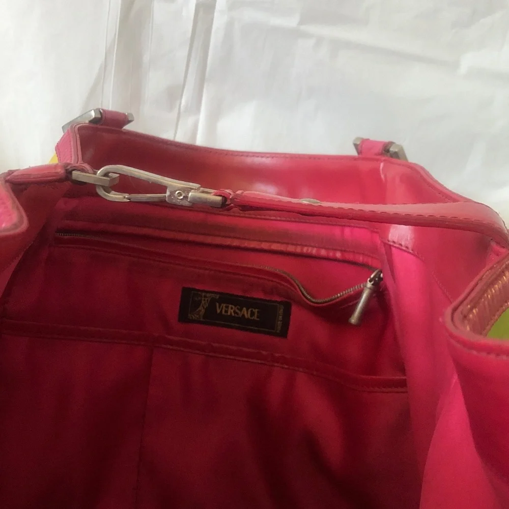 Versace Call Me Donatella patent tote big & RATE quite good condition 15” L x 12
